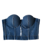 Load image into Gallery viewer, Sassy bougie (denim bustier)