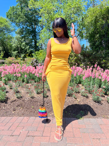 Perfect spring dress (mustard)